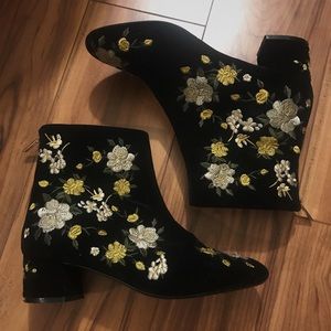 Topshop Blossom Embroidered Ankle Boots